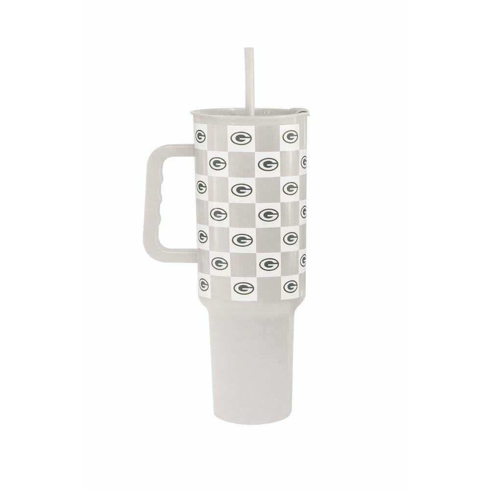 NEW Green Bay Packers 40oz Tumbler Cup Handle Straw Insulated NFL Game Day Gift